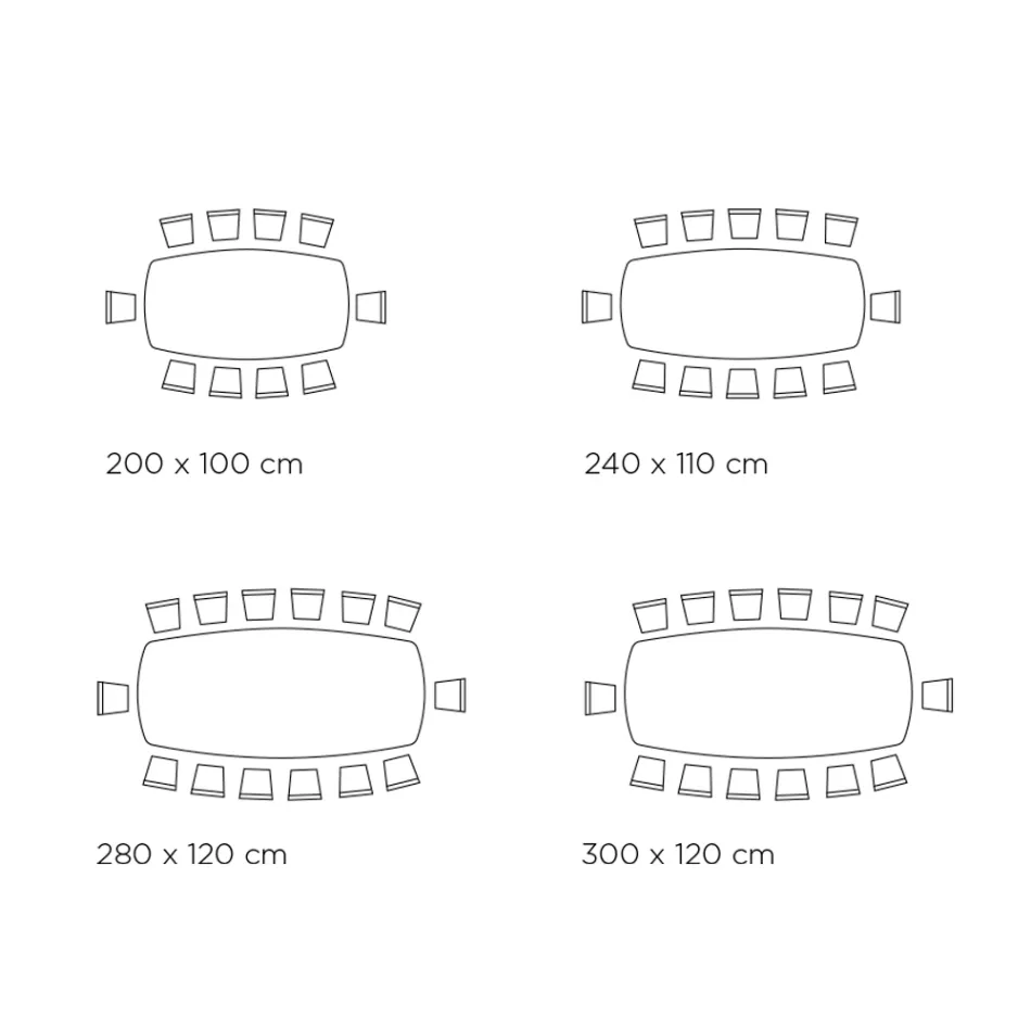 Tavolo Fisso in Ceramica e Base in Acciaio Verniciato Nero Made in Italy - Occhiali Viadurini