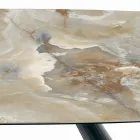 Tavolo Fisso in Ceramica e Base in Acciaio Verniciato Nero Made in Italy - Occhiali Viadurini