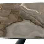 Tavolo Fisso in Ceramica e Base in Acciaio Verniciato Nero Made in Italy - Occhiali Viadurini