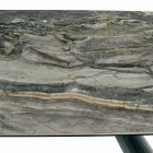 Tavolo Fisso in Ceramica e Base in Acciaio Verniciato Nero Made in Italy - Occhiali Viadurini