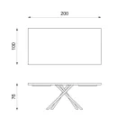 Tavolo Fisso in Rovere Impiallacciato e Base in Metallo Nero - Skipper Viadurini