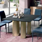 Tavolo Fisso Quadrato in Laminato e Acciaio Made in Italy - Forbice Viadurini