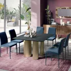 Tavolo Fisso Quadrato in Laminato e Acciaio Made in Italy - Forbice Viadurini