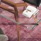 Tavolo Fisso Rettangolare in Vetro Extrachiaro e Frassino Made in Italy - Nord  Viadurini