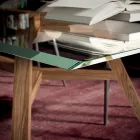 Tavolo Fisso Rettangolare in Vetro Extrachiaro e Frassino Made in Italy - Nord  Viadurini