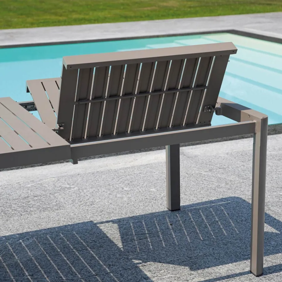 Tavolo Giardino Allungabile a 240 cm con Struttura in Alluminio - Geoffroy Viadurini