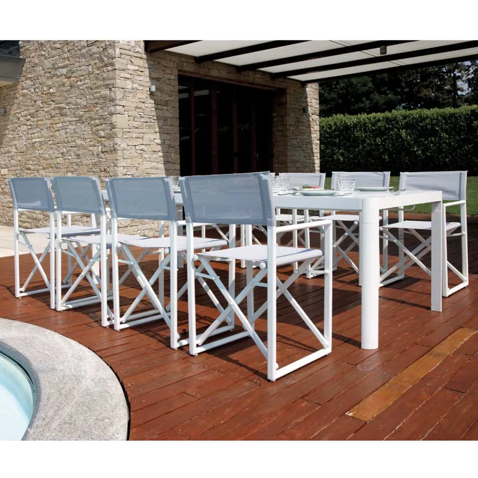 Tavolo Giardino Allungabile a 240 cm con Struttura in Alluminio - Geoffroy Viadurini