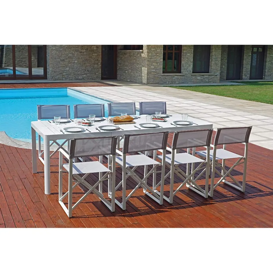 Tavolo Giardino Allungabile a 240 cm con Struttura in Alluminio - Geoffroy Viadurini