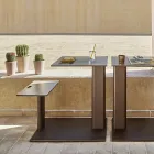 Tavolo Giardino con Seduta in Alluminio Made in Italy - Plinto by Varaschin Viadurini