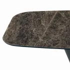 Tavolo in Ceramica e Basamento Finitura Grafite Made in Italy - Pantaloni Viadurini