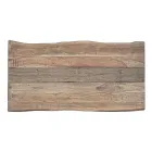 Tavolo in Legno d'Acacia con Inserto Riciclato e Acciaio Homemotion - Zalma Viadurini