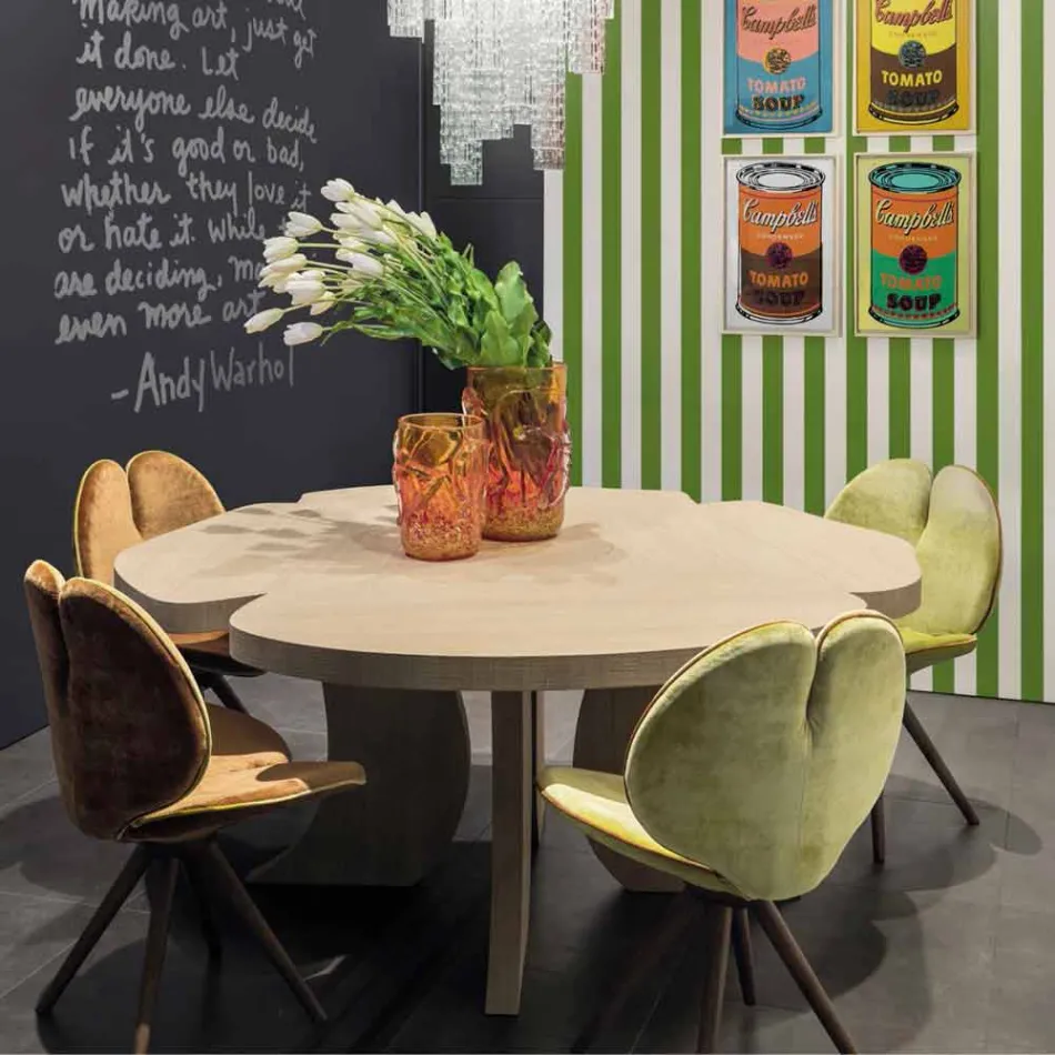 Tavolo in legno di rovere spazzolato con finitura in cera Andy Viadurini