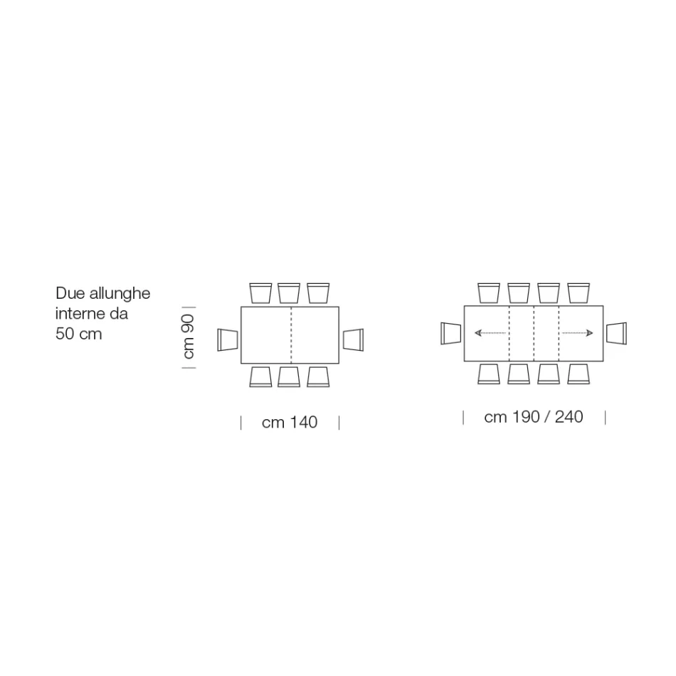 Tavolo in Legno Laminato Allungabile Fino a 470 cm Made in Italy – Gordito Viadurini