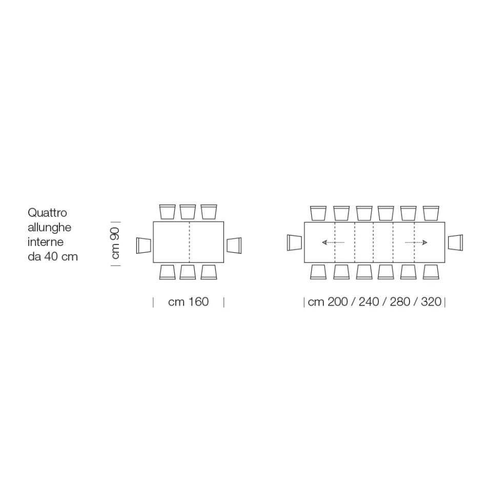 Tavolo in Legno Laminato Allungabile Fino a 470 cm Made in Italy – Gordito Viadurini
