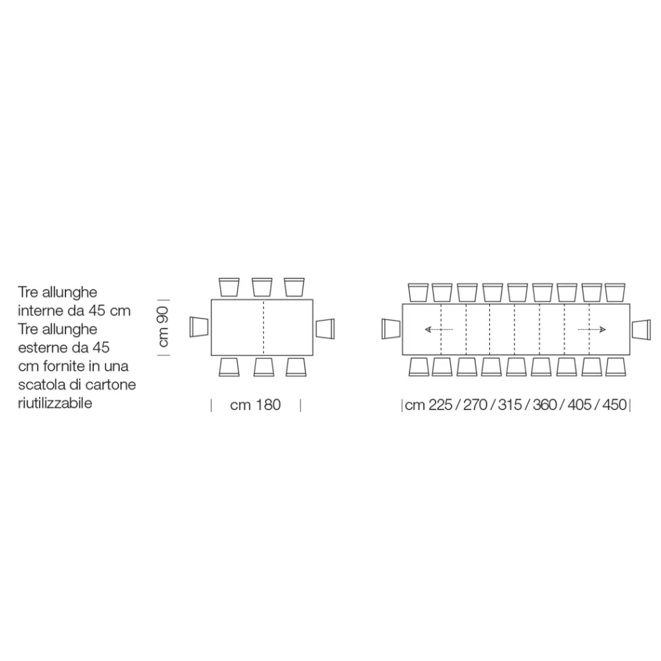 Tavolo in Legno Laminato Allungabile Fino a 470 cm Made in Italy – Gordito Viadurini