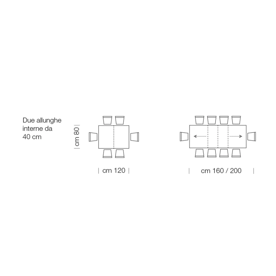 Tavolo in Legno Laminato Allungabile Fino a 470 cm Made in Italy – Gordito Viadurini