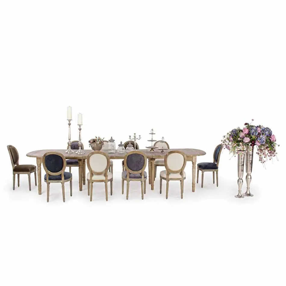 Tavolo in Legno Massello Allungabile Fino a 382 cm Homemotion - Brindisi Viadurini