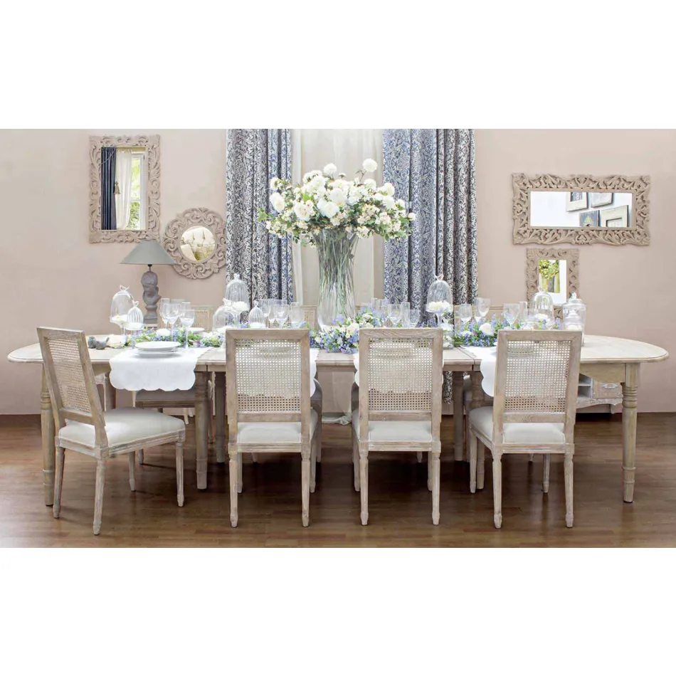 Tavolo in Legno Massello Allungabile Fino a 382 cm Homemotion - Brindisi Viadurini