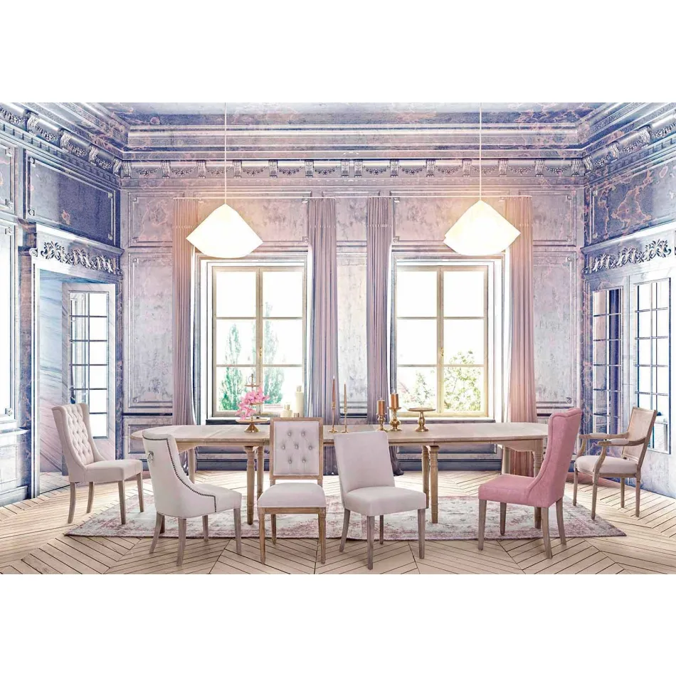 Tavolo in Legno Massello Allungabile Fino a 382 cm Homemotion - Brindisi Viadurini