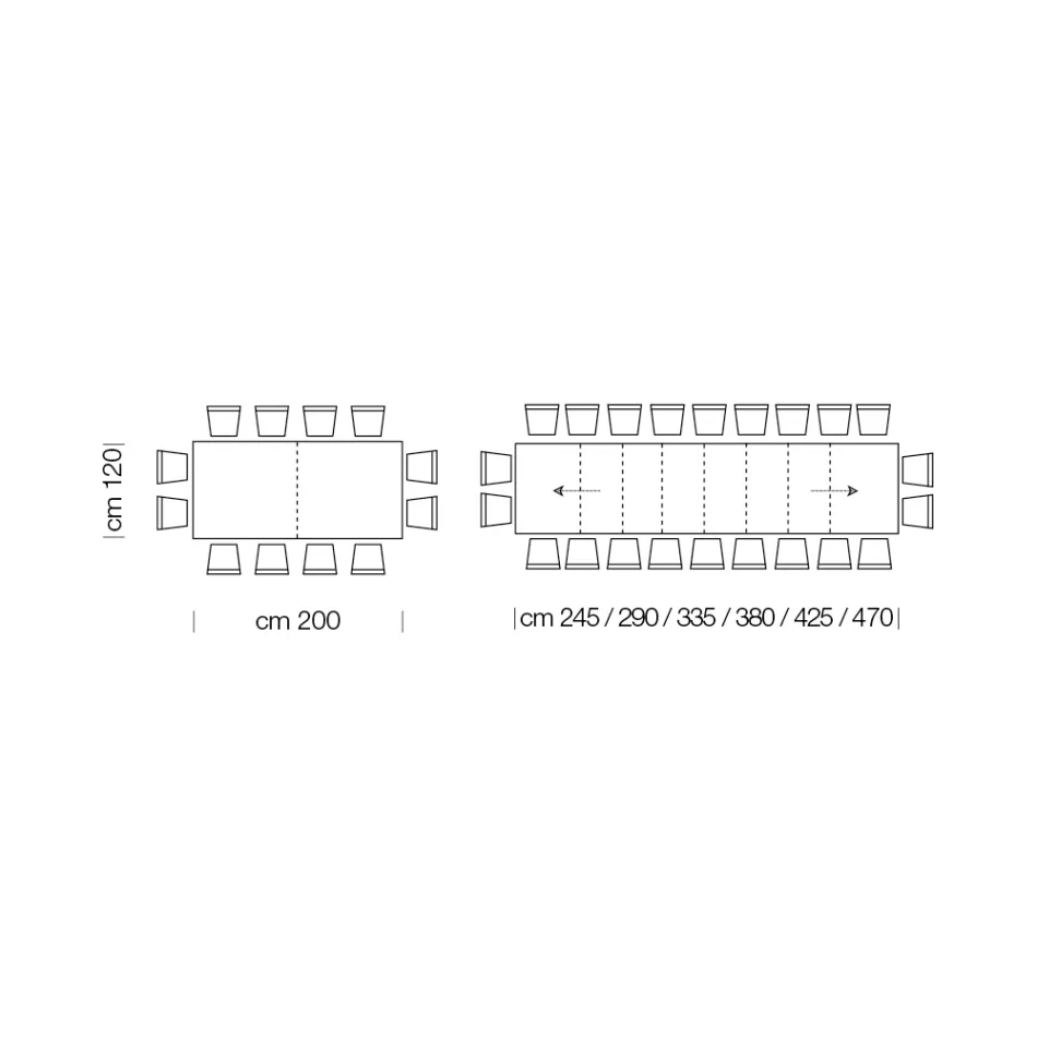 Tavolo in Legno Melaminico Allungabile Fino a 470 cm Made in Italy – Gordito Viadurini