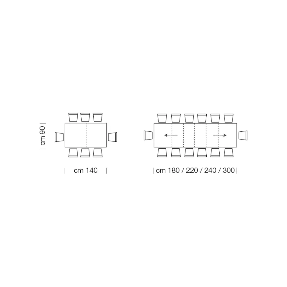 Tavolo in Legno Melaminico Allungabile Fino a 470 cm Made in Italy – Gordito Viadurini