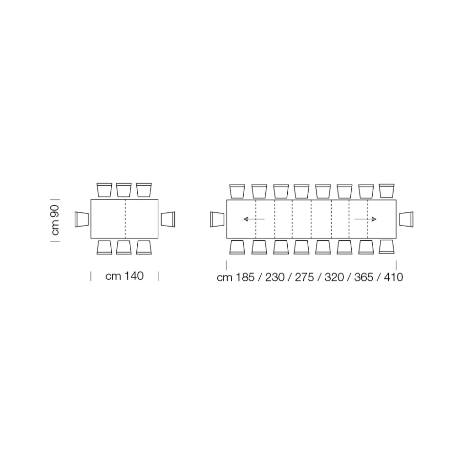 Tavolo in Legno Melaminico Allungabile Fino a 470 cm Made in Italy – Gordito Viadurini