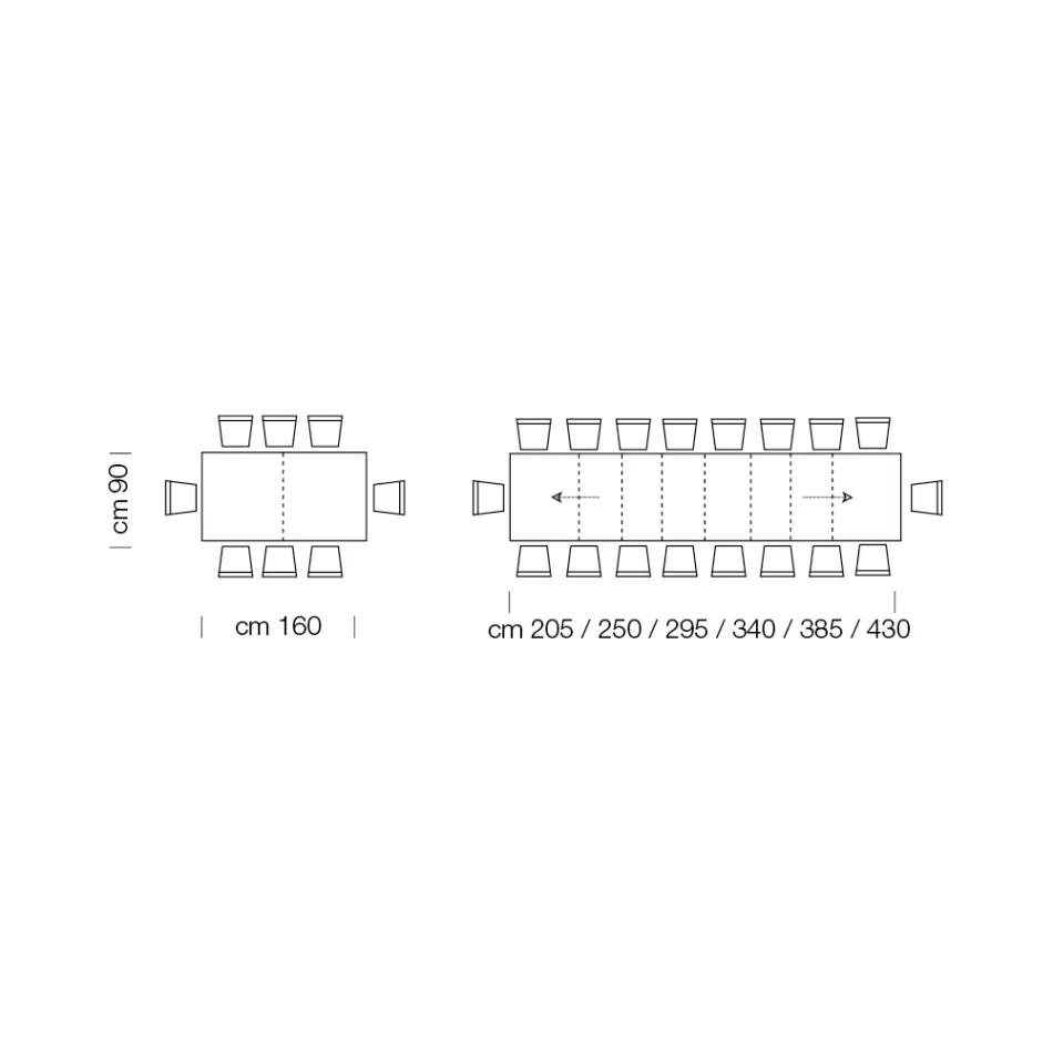 Tavolo in Legno Melaminico Allungabile Fino a 470 cm Made in Italy – Gordito Viadurini