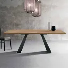 Tavolo in Legno Rovere Nodato Moderno Made in Italy - Zerba Viadurini