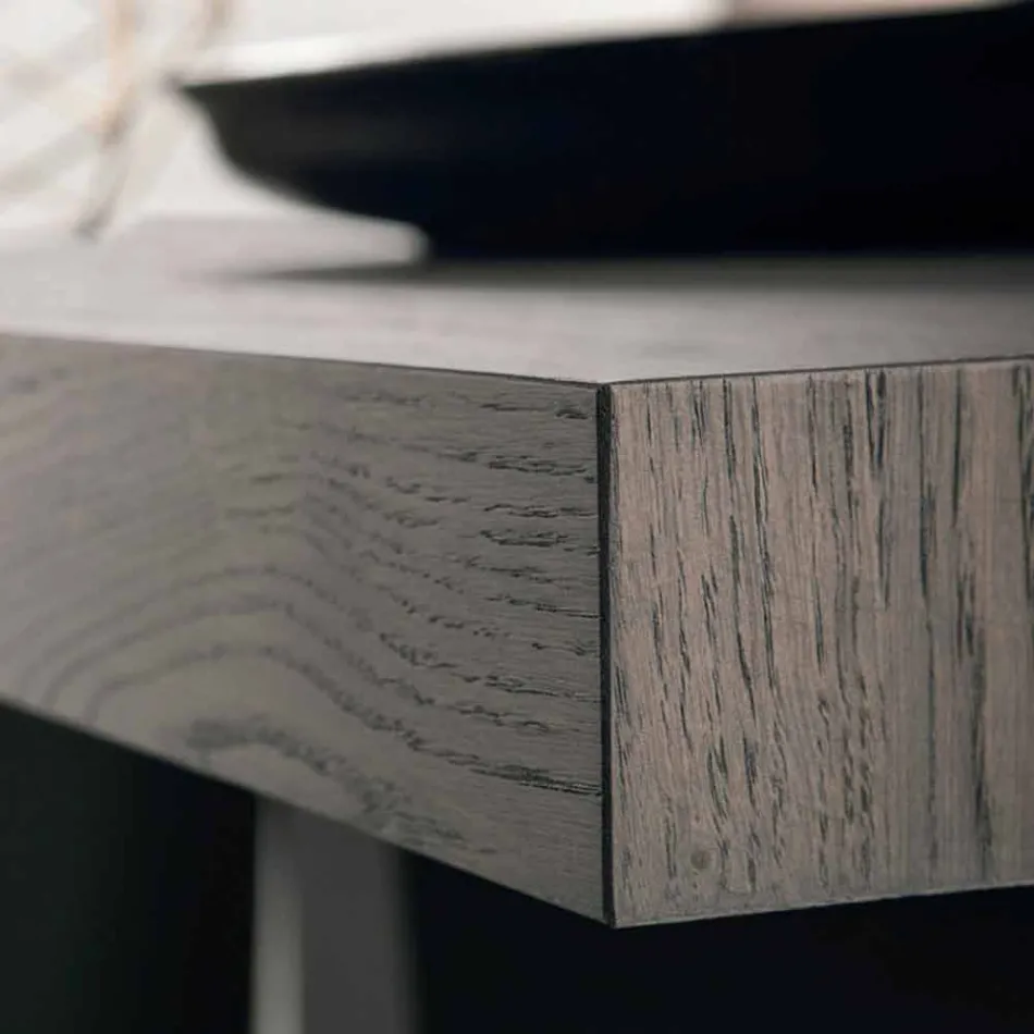 Tavolo in legno rovere nodato moderno prodotto in Italia Zerba Viadurini