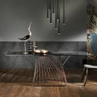 Tavolo in vetro temperato di design moderno fatto in Italia, Mitia Viadurini