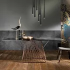 Tavolo in vetro temperato di design moderno fatto in Italia, Mitia Viadurini