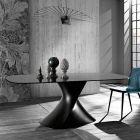 Tavolo in vetro temperato di moderno design prodotto in Italia, Clark Viadurini