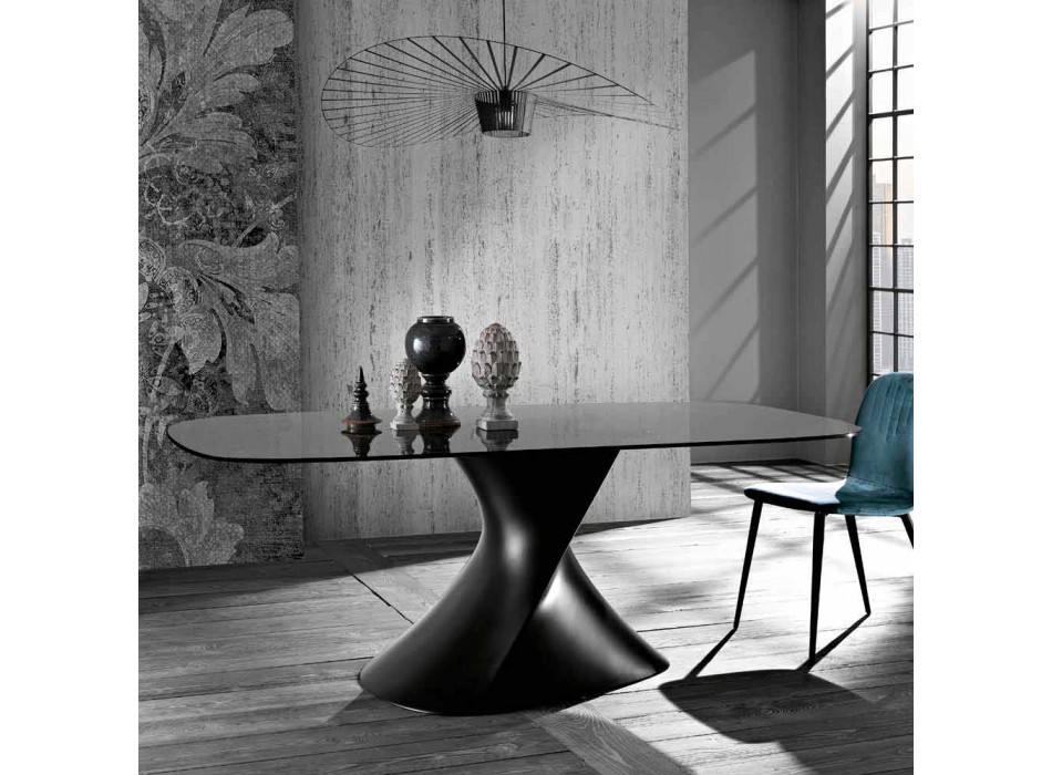 Tavolo in vetro temperato di moderno design prodotto in Italia, Clark Viadurini