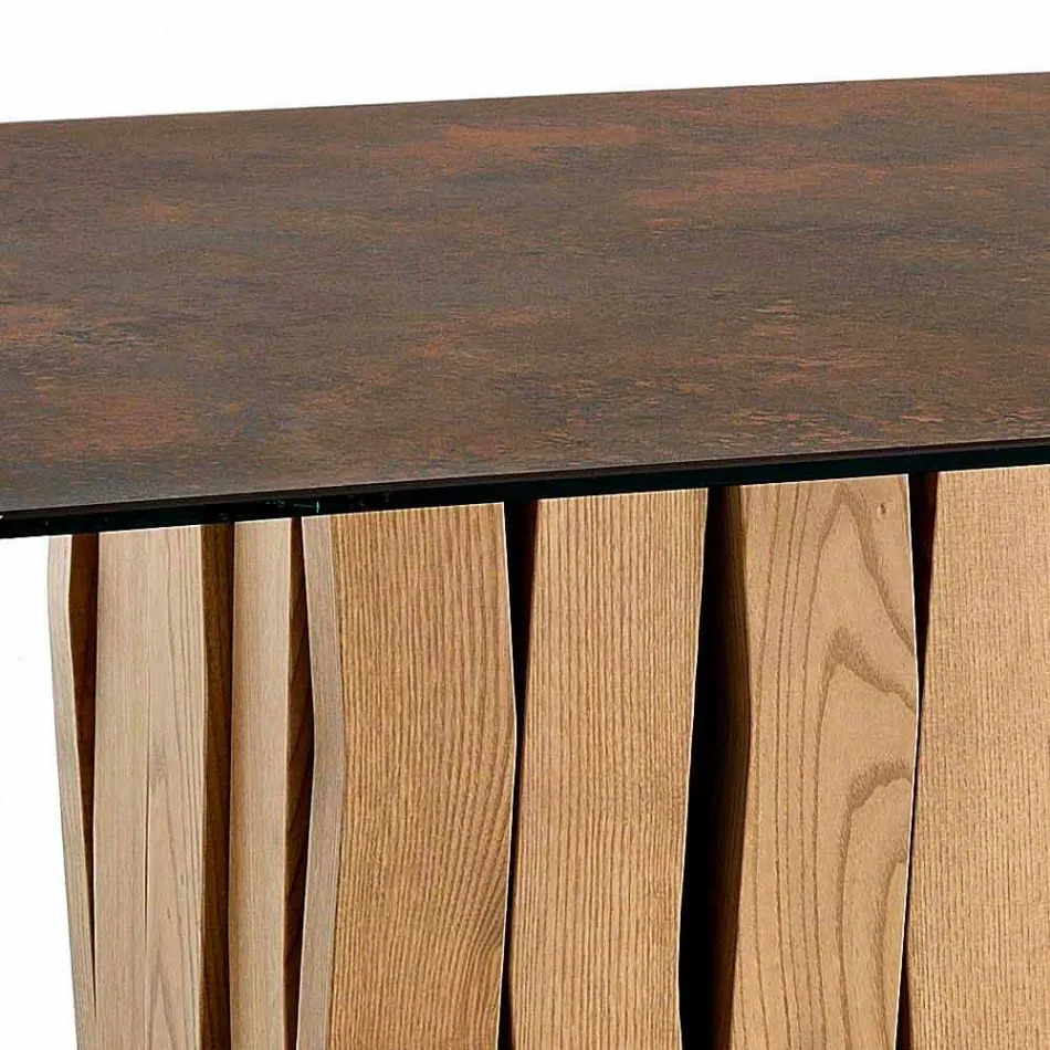 Tavolo in vetroceramica di moderno design fatto in Italia, Egisto Viadurini