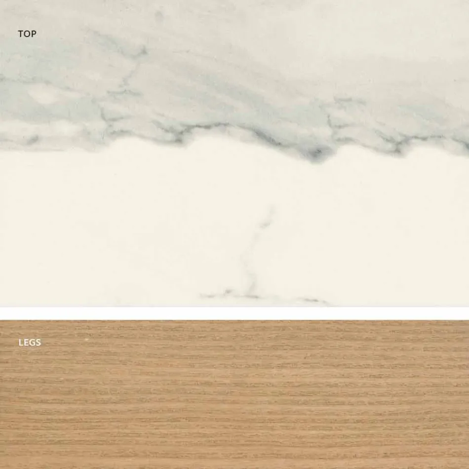 Tavolo in vetroceramica di moderno design fatto in Italia, Egisto Viadurini