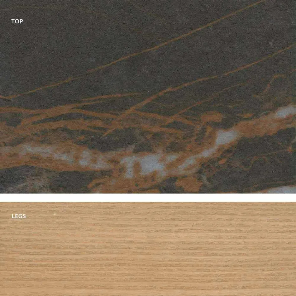 Tavolo in vetroceramica di moderno design fatto in Italia, Egisto Viadurini