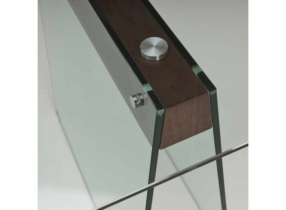 Tavolo Living di Design Moderno con Piano in Vetro e Base in Vetro – Losanna Viadurini