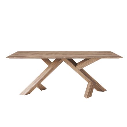 Tavolo Living in Massello Vero di Noce Nodato Made in Italy – Boromir Viadurini