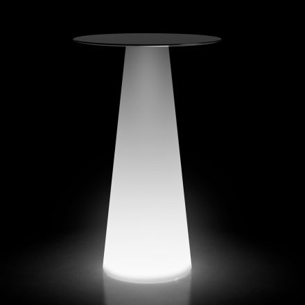 Tavolo Luminoso Alto da Esterno con LED in Hpl e Polietilene Made in Italy - Forlina Viadurini
