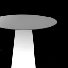 Tavolo Luminoso da Esterno con Base a Luce LED e Piano Rotondo Made in Italy - Forlina Viadurini
