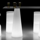 Tavolo Luminoso da Esterno Moderno con Base a Luci LED Made in Italy - Forlina Viadurini