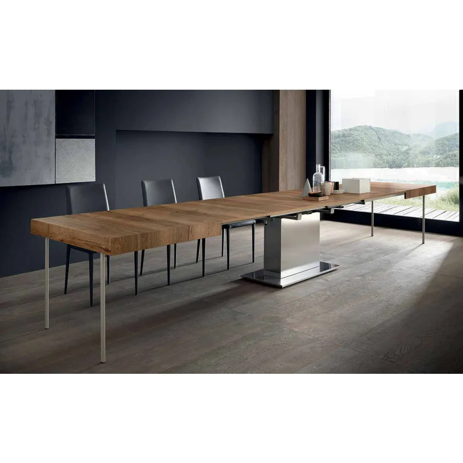 Tavolo Moderno Allungabile Fino a 480 cm in Legno Made in Italy - Michael Viadurini