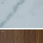 Tavolo moderno con piano in gres effetto marmo fatto in Italia, Adrano Viadurini