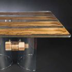 Tavolo moderno in legno di Briccola Veneziana e vetro Viadurini