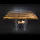 Tavolo moderno in legno di Briccola Veneziana e vetro Viadurini