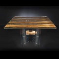 Tavolo moderno in legno di Briccola Veneziana e vetro 