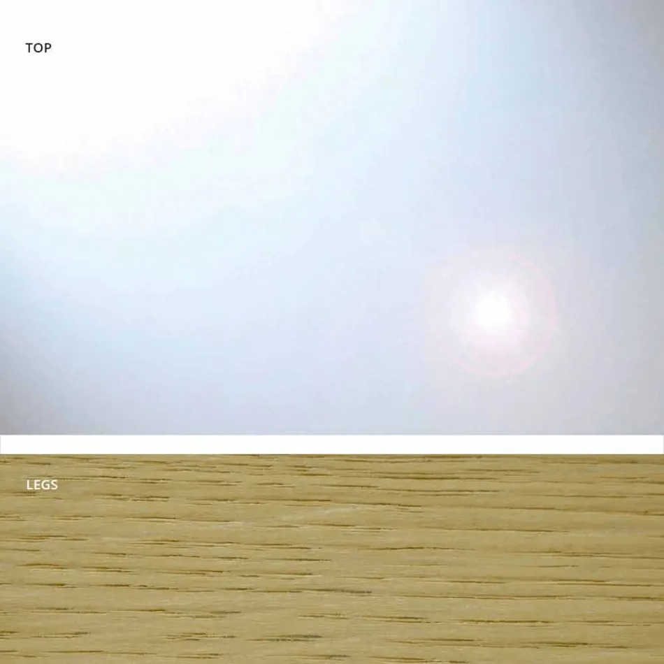 Tavolo moderno in vetro e rovere naturale prodotto in Italia Acciano Viadurini