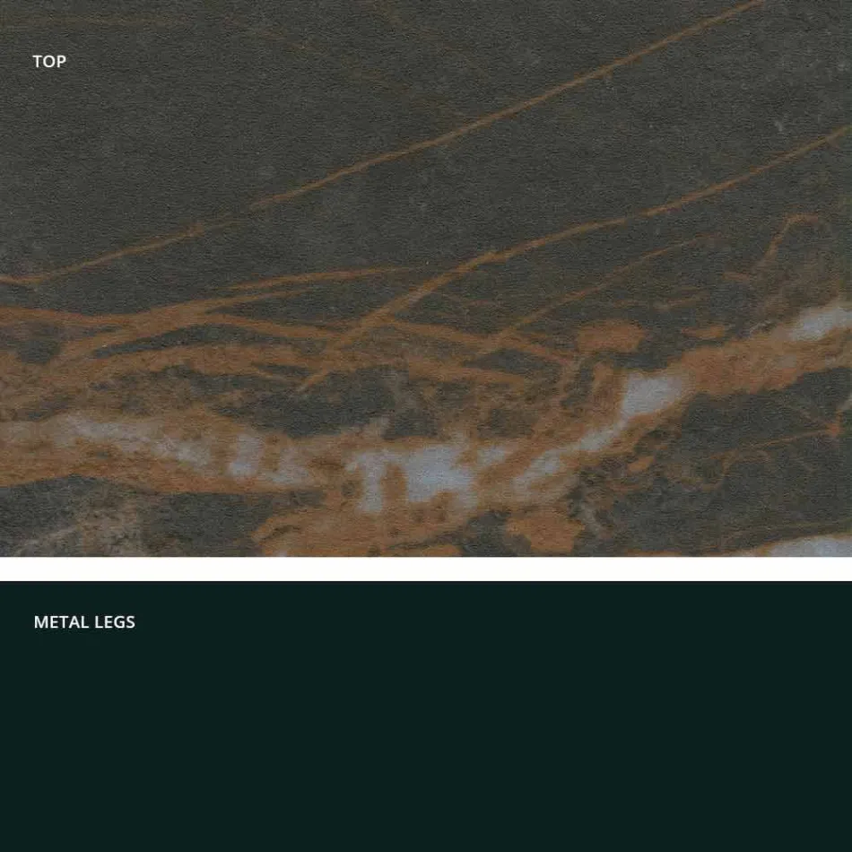 Tavolo moderno in vetroceramica e metallo made in Italy, Dionigi Viadurini