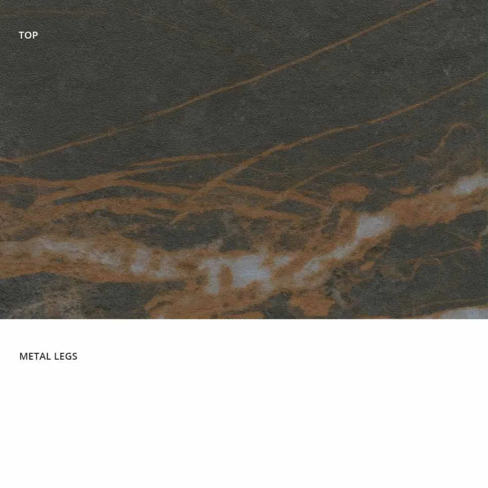 Tavolo moderno in vetroceramica e metallo made in Italy, Dionigi Viadurini