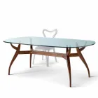 Tavolo ovale da pranzo in legno design moderno, L197xP109 cm, Fraco Viadurini